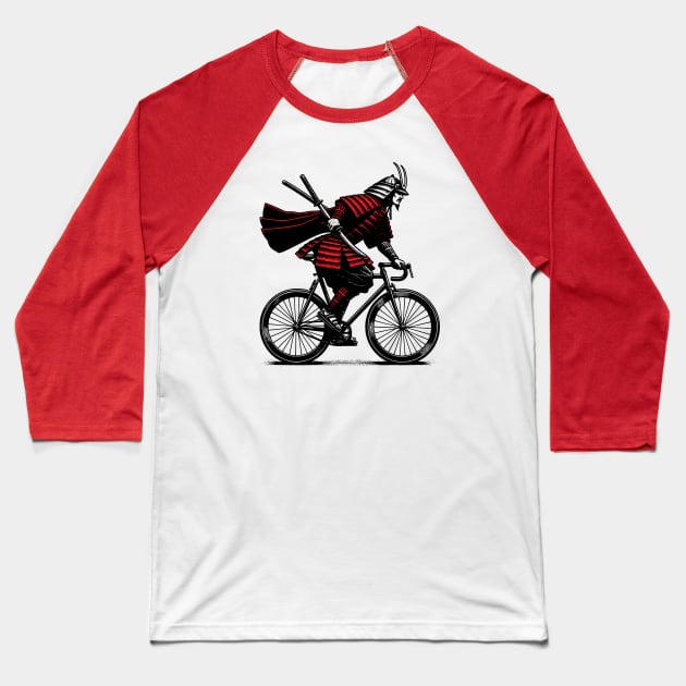 Cycling Japanese Warrior Baseball T-Shirt by susanne.haewss@googlemail.com